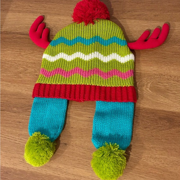 NWOT Colorful Reindeer Antler Knit Hat (unisex) - Picture 4 of 4